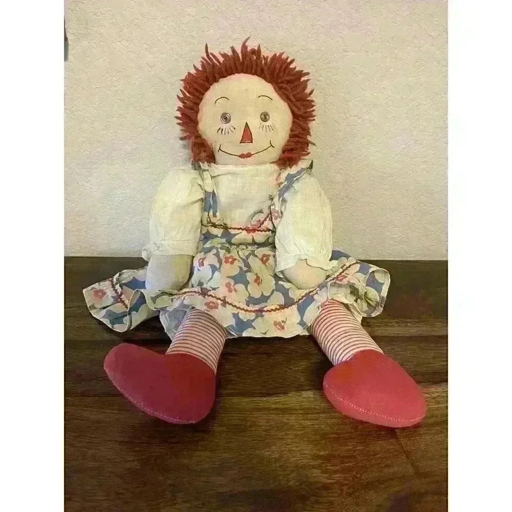 Vintage Raggedy Ann Knickerbocker Doll 20 inches Tall Handmade
